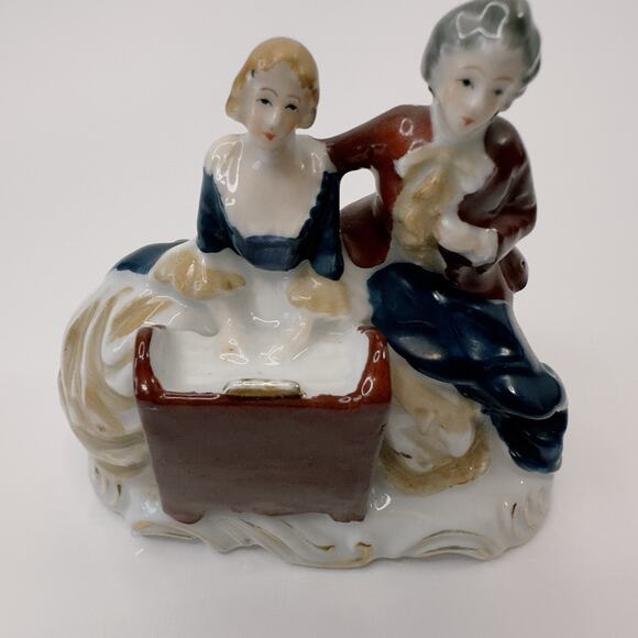 Occupied Japan Figurine 18th Century Couple at Piano Hand Painted 1945-1952 VTG - Picture 9 of 12